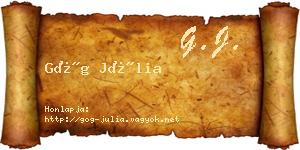 Góg Júlia névjegykártya